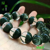 巴西水晶綠幽靈手鍊女千層山聚寶盆綠幽靈手男女情侶款手串