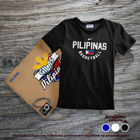 2023 NewGilas Pilipinas Pinas PINOY PRIDE Basketball With Flag Tshirt For Kids (รหัส04-FELT PRINT TE