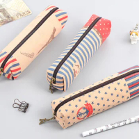 Vintage England style canvas Pencil Cases Simple pencil bag Storage Organizer Bag for kids gift School Supply Escolar