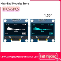 1.3" OLED Display Module White/Blue Color Drive Chip SH1106 128X64 1.3 inch OLED LCD LED IIC I2C Communicate For Arduino