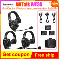 Saramonic WiTalk WT3S Communication Microphone Full-Duplex Wireless Headset System for Marine Boat Football Coaching Events
