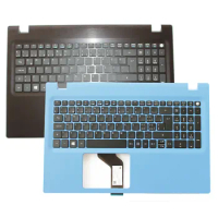 New Blue/Grey C Cover with Swiss/Turkish Laptop Keyboard for Acer Aspire E15 E5-574G E5-552 E5-532 E5-573 Upper Palmrest Case