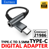Type-C Public to 3.5mm Female Headphone Adapter DAC Digital Extension Cable Braided Audio Adapter