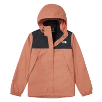 【The North Face 官方旗艦】北面女款橘色DryVent防水透氣抓絨內裡 三合一外套｜7QW6ROI