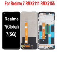 Original 6.5" For Realme 7 Global RMX2155 RMX2151 LCD Display Screen Touch Digitizer For Realme 7 RMX2111 5G LCD Parts