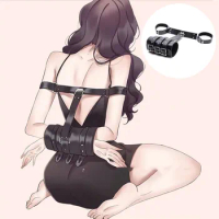 Leather Bondage Handcuffs Arms Behind Back Straitjacket Armbinder Restraint Arm Binder Fetish Sex Toys For Couples Erotic Game