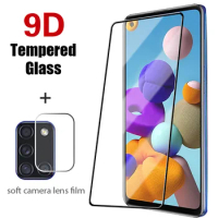 2in1 Full Cover Screen Protector Glass for Samsung A51 A52 A71 A72 A11 A12 Camera Lens Glass On for Samsung M51 M31 M21 M11 M12