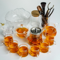 整套玻璃茶具套裝耐高溫玻璃功夫茶具家用簡約透明玻璃泡茶壺