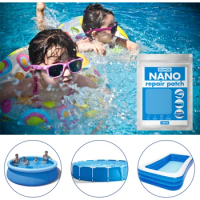 Inflatable Repair Kit Waterproof Self-Adhesive Repair Patch for Water Mat Swimming Ring Pool Float Air Bed Nano Repair Glue Pads