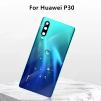 New Back Cover For Huawei P30 / Huawei P30 Pro Battery Cover Rear Door Glass Housing Case with Camera Frame Replacement Parts