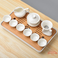 茶盤茶臺套裝干泡盤功夫白瓷茶具約家用整套盤儲水盤茶杯迷你小