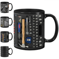 Kreativiti Seramik Mug Kotak Alat Mekanik Reka Bentuk Corak Alat Corak Sepana Cawan Kopi Mekanik 325