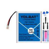 YDLBAT Top New 3.7V 500mAh Replacement Battery For Garmin fenix 3 fenix3 F3 fenix 3 HR GPS sports watch 361-00034-02 FLPB342735-