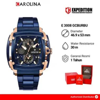 Jam Tangan Pria S Expedition Chronograph E 3008 GCBURBU Blue Dial Blue Stainless Steel Strap