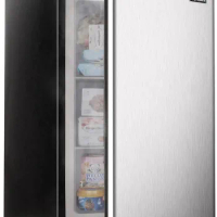 EUHOMY Upright freezer, 3.0 Cubic Feet, Single Door Compact Mini Freezer with Reversible Stainless Steel Door, Small freezer