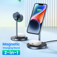 แท่นชาร์จแม่เหล็กไร้สาย 20W Max 2-in-1 สําหรับ Phone 15 14 Pro Max iPhone 13 AirPods
