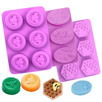 Honeycomb Soap Mold 3D Bumble Bee Stamp For Handmade Lotion Bars Honeybee Wax Melts Bath Bomb Chocolate Dessert Decoration Tools