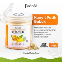 FLOZINDO Kunyit Putih Bubuk  Herbal Murni Kaya Curcumin Redakan Asam Lambung & Perkuat Imunitas