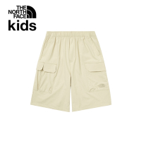 【The North Face 官方旗艦】北面兒童米色吸濕排汗涼感休閒短褲｜899D3X4
