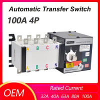 HCQ1-100 Dual Power Automatic Transfer Switch 4P 100A PC Grade 380v Circuit Breaker Isolation type ATS