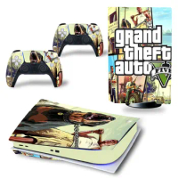 Custom Sony PS5 Console Controllers Sticker For PS5 Vinyl GTA5 Sticker For Sony PlayStation 5 PS5 Disc Edition Skin Sticker