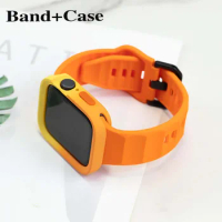 Case+Strap For Apple Watch band 44mm 40mm 45mm 41mm Ultra 2 49mm Sports Silicone Watchband Bracelet Correa iWatch 8 9 7 6 SE 5 4