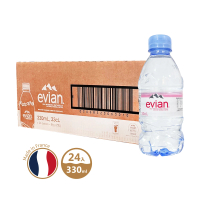 福利品【Evian 依雲】法國Evian天然礦泉水330mlx24入/箱