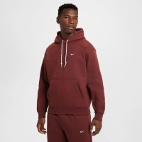 【NIKE 耐吉】長袖上衣 男 帽T 加絨 M NK SOLO SWSH FLC PO HOODIE 咖啡 DX1355-231