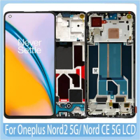 Original AMOLED For OnePlus Nord 2 5G DN2101 DN2103 LCD Display Touch Screen With Frame Panel Digitizer OnePlus Nord CE 5G LCD