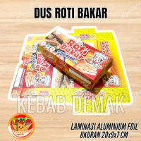 50 Pcs Dus Roti Bakar Bahan Laminasi Aluminium Foil Ukuran 20x9x7 cm