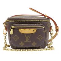【二手名牌BRAND OFF】LOUIS VUITTON 路易威登 棕色 原花 PVC塗層帆布 Mini 肩背包 M82335