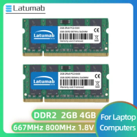 Latumab Memoria RAM DDR2 4GB 8GB 667MHz 800MHz Laptop SODIMM Memory PC2-5300 6400 RAM 200Pin 1.8V Notebook Memory Dual Channel
