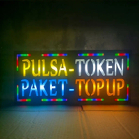 Lampu Tulisan Pulsa Token Paket Topup | Lampu Iklan | Lampu Led iklan | Lampu Konter hp | Lampu RGB 