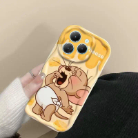 เคสโทรศัพท์, การออกแบบขอบคลื่นจอร์จการ์ตูนน่ารัก, เข้ากันได้กับ Infinix Hot 40, 40i, 40 Pro, Zero 30