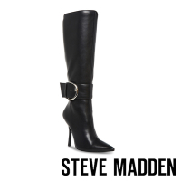 STEVE MADDEN-PRIYANKA 皮釦尖頭細根長靴-黑色