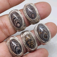 cincin batu akik jhipen motif kepom pong / jipen