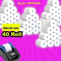 (SIAP KIRIM) 40 ROLL STRUK THERMAL 57X30 58X30 PAPER ROLL PRINTER BLUETOOTH 58MM KERTAS KASIR POS TE