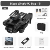 Drone Lipat Baru S17 dengan Kamera Dual HD 6K dan Depan 8K HD, Perlengkapan Penghindar, Hitam - Wakt