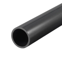 Uxcell PVC Rigid Round Pipe 1 1/16" ID 20" Black High Impact for Water Pipe Crafts Decoration Cable Sleeve