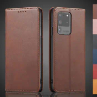 Magnetic attraction Leather Case for Samsung Galaxy S20 Ultra / S20 Ultra 5G 6.9" Holster Flip Cover Wallet Bags Fundas Coque