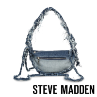 STEVE MADDEN-BOSLO 牛仔半月型斜背肩背包-牛仔藍