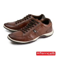 【Ferricelli】復古造型綁帶休閒鞋 棕色(F42530-COFF) [APP下單享4%點數]