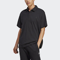 Adidas P ESS POLO [HR8677] 男 Polo衫 短袖 上衣 休閒 寬鬆 基本款 三葉草 素色 黑