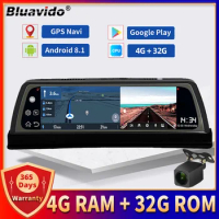 Bluavido 4G Android Video Recorder 10" IPS Car Dashboard Camera GPS Navigation 1080P Dual Lens DVR ADAS WiFi Remote Surveillance