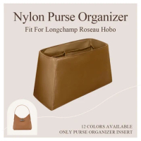 Nylon Purse Organizer Insert Fit for Longchamp Roseau Hobo Shoulder Bag Slim Inner Liner Bag Cosmeti