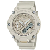 【CASIO 卡西歐】G-SHOCK 自然大地色 雙顯手錶 砂土米_GA-2200NC-7A_47.1mm