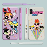 Charming The Powerpuffs Girls Phone Case For Samsung A81 A53 A50 A12 A22S A52 A52S A51 A72 A71 A32 A22 A20 A304G 5G With Lanyard