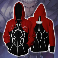 Fate Stay Night Archer Cosplay Costume Lancer 3D Printing zipper Sweatshirts Hooded sweater fashion Men and women Anime jacket