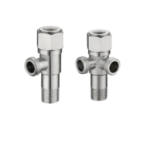 Stainless Steel Angle Valve G1/2 Thread Triangle Valve Hot and Cold Water Valve Bathroom Connector for Toilet Basin Water Heater