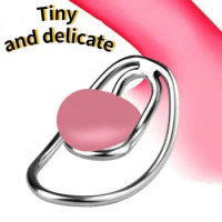 Metal Hollow Foreskin Fufu Clip Sissy Chastity Device Light Plastic Training Cock Cage Female Pussy Training Clamp Adult Product